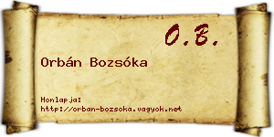 Orbán Bozsóka névjegykártya